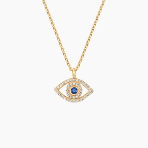 Evil Eye Sapphire and Diamond Pendant