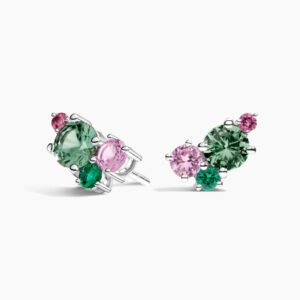 Hibiscus Bouquet Earrings in Silver