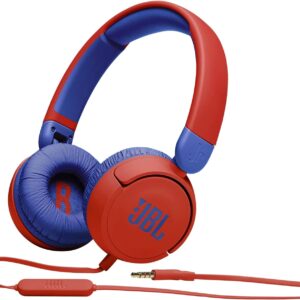 JBL Jr 310 - Children's over-ear headphones with aux cable and built-in microphone, in red