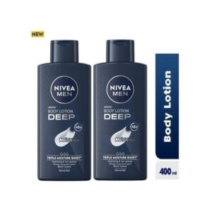 NIVEA MEN Deep Body Lotion For Men - 400ml (Pack of 2)