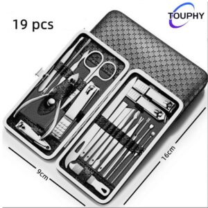 TOUPHY Manicure Nail Clippers Kit Pedicure Set Nail 19Pcs